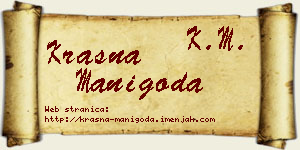 Krasna Manigoda vizit kartica